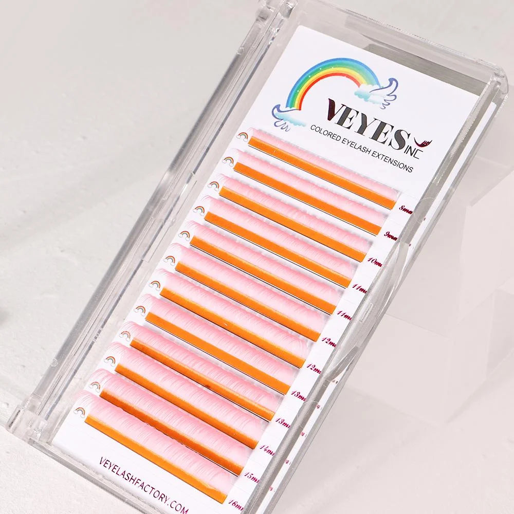 Veyes Inc Colored Eyelash Extensions Veyelash 0.07 Soft 9-16MM Color False Lashes Faux Mink Individual Volume Lashes Extensions