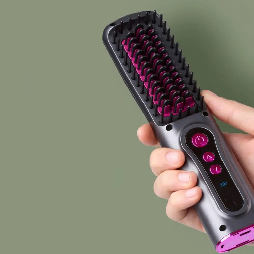 Portable Personal Hair Styling Tool For /Home Use,Wireless Straight Hair Combs USB Charging,Travel Electric Straight Hair Comb