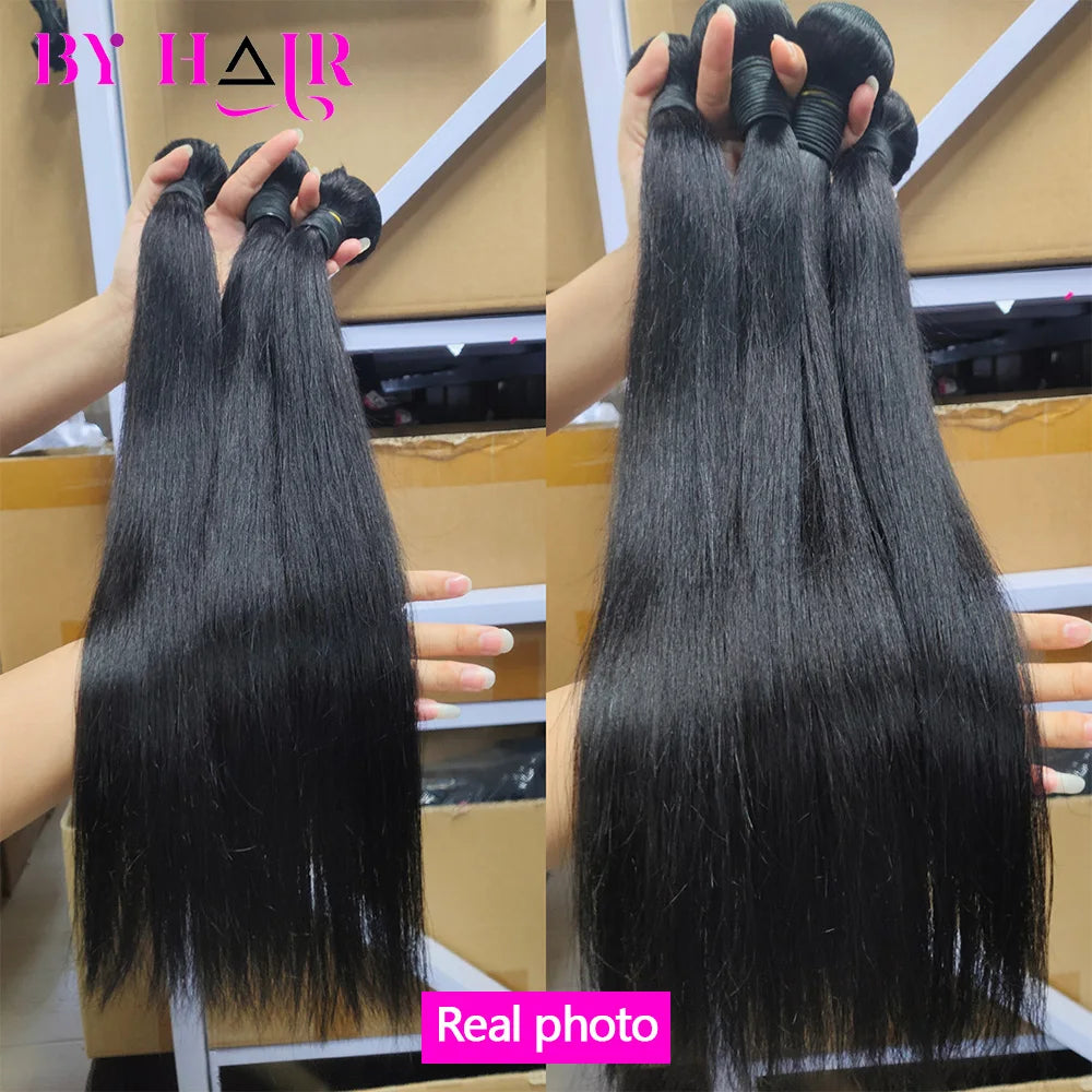 Peruvian Hair Bundles Straight Human Hair Bundles 100% Raw Hair Bundles Remy Hair Extensions For Women Weave 10-40 Inch Tissage