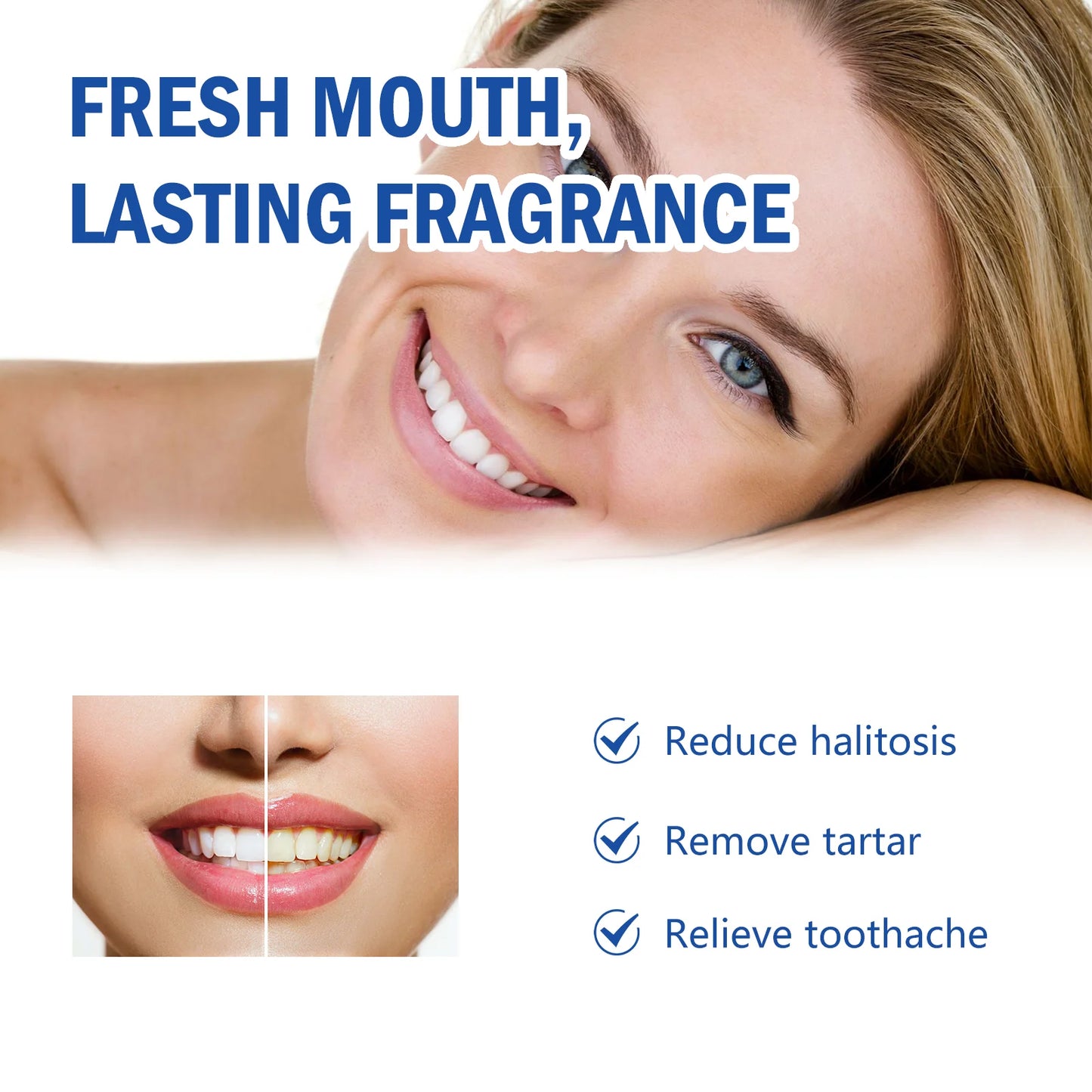 Eelhoe Whitening Tooth Toothpaste Relieves Toothache Clean Bad Breath Remove Odors Fresh Long-lasting Aroma Toothpaste