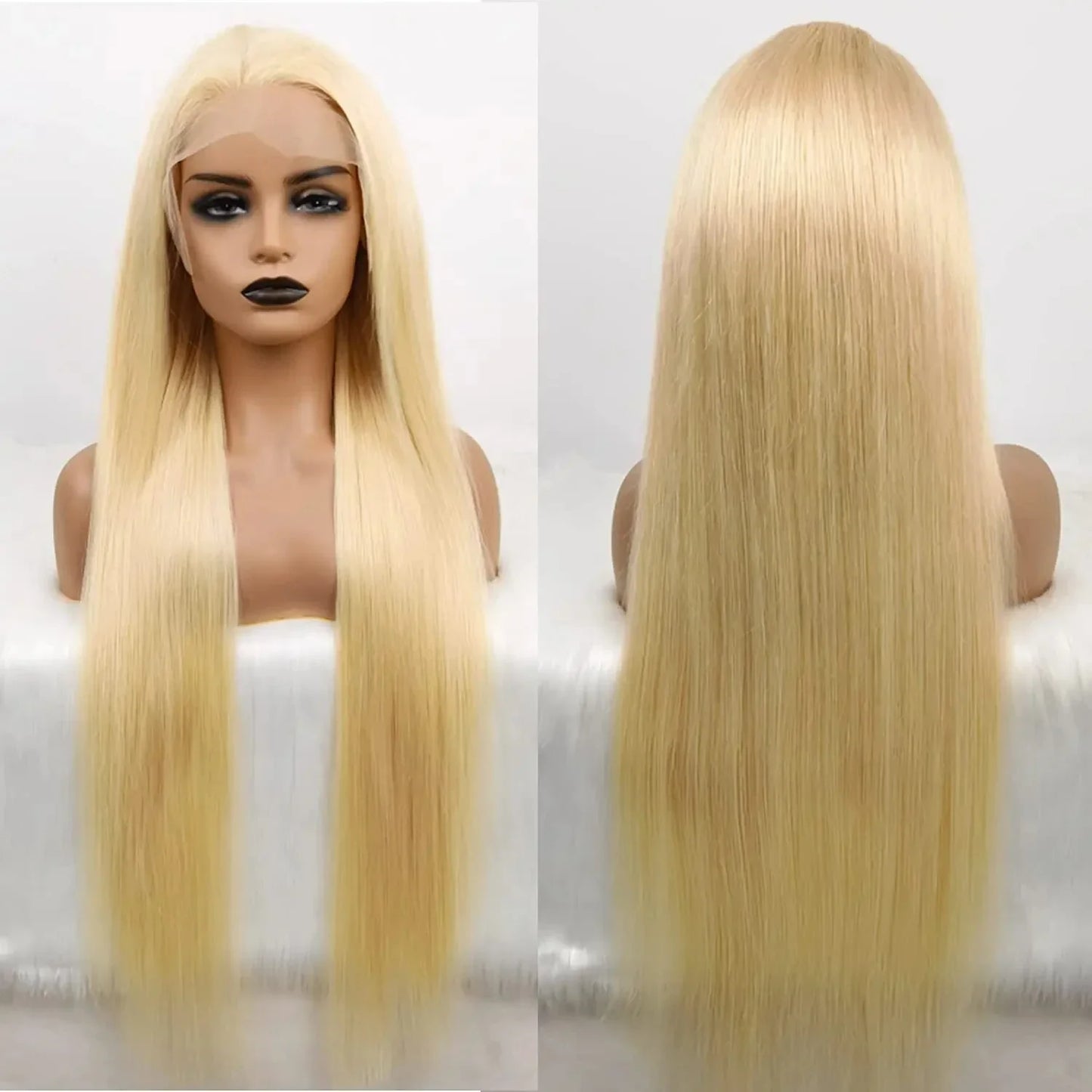 613 Blond Lace Frontal Wig Human Hair Straight 180% Density 13x6 HD Transparent Lace Front Wigs Lace Frontal Wig For Women 13x4