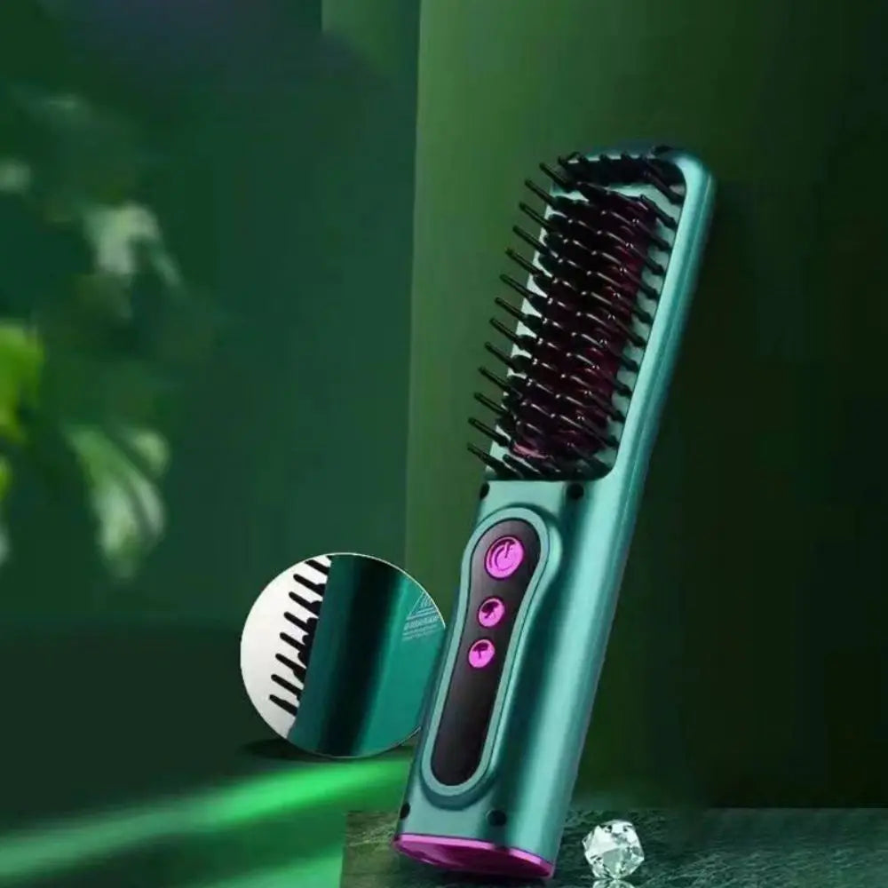 Portable Personal Hair Styling Tool For /Home Use,Wireless Straight Hair Combs USB Charging,Travel Electric Straight Hair Comb