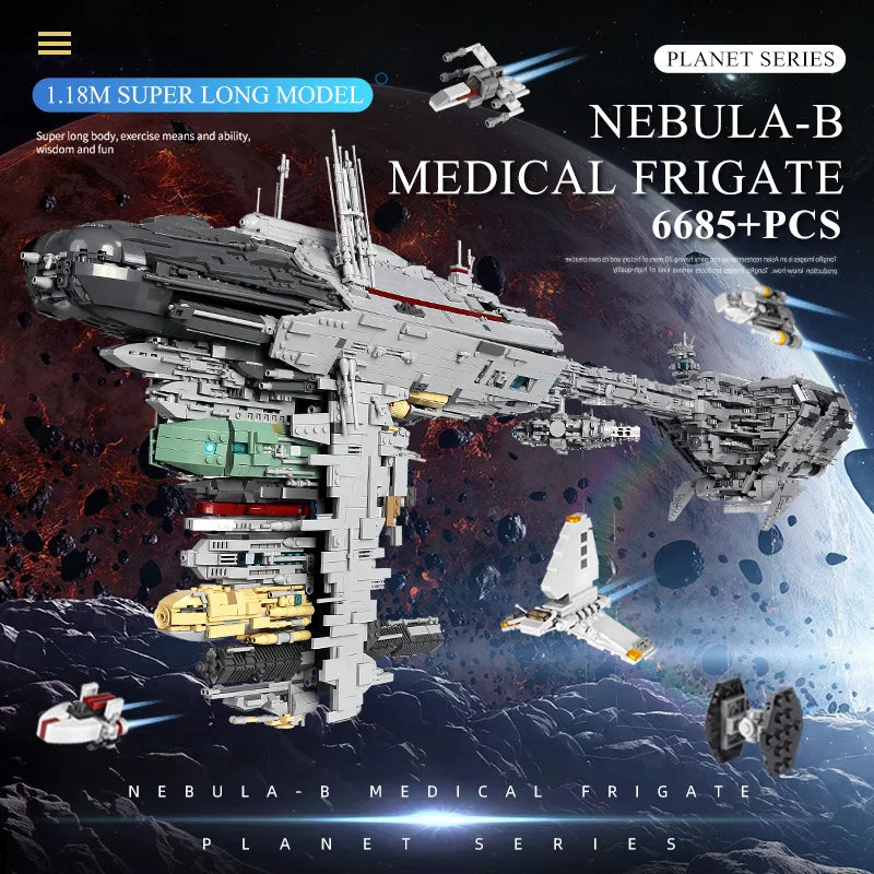 Mould King 21001 Star Space Warship Nebulon Model B Medical Frigate Starfighters Building Blocks Boys Toys for Children Gift