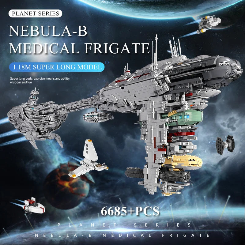 MOULD KING 21001 Star Plan Toys MOC 5083 UCS Nebulon-B Medical Frigate Spaceship Building Blocks Construction Toy for Adults