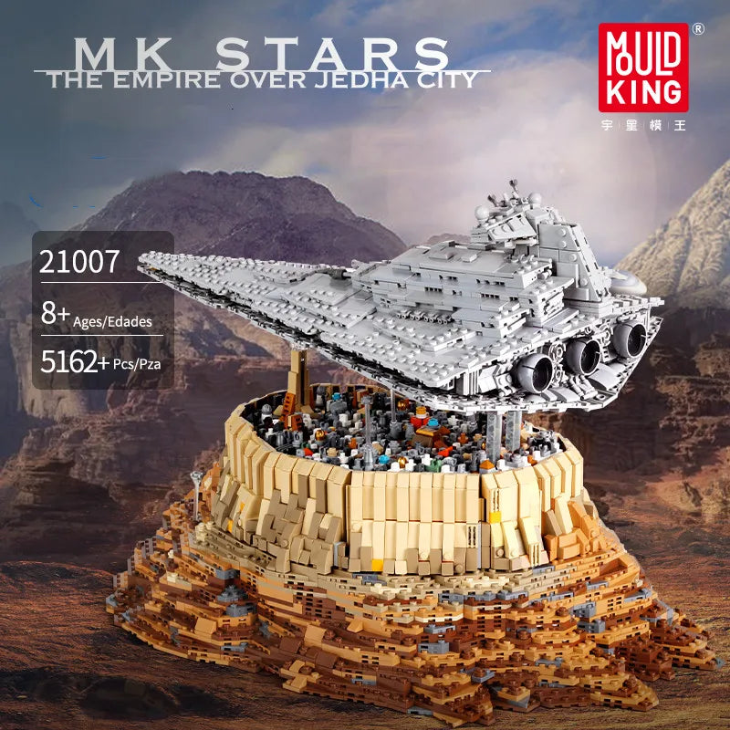 MOULD KING MOC Star Destroyer Cruise Starship The Empire Over Jedha City Model Sets Building Block Brick Toys For Kids Gifts