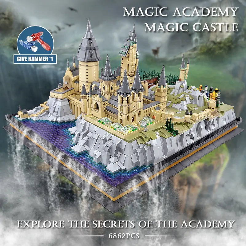 Mould King 22004 Movie Castle Compatible With Magic School of Witchcraft and Wizardry Model Building Blocks Kid Christmas Gift