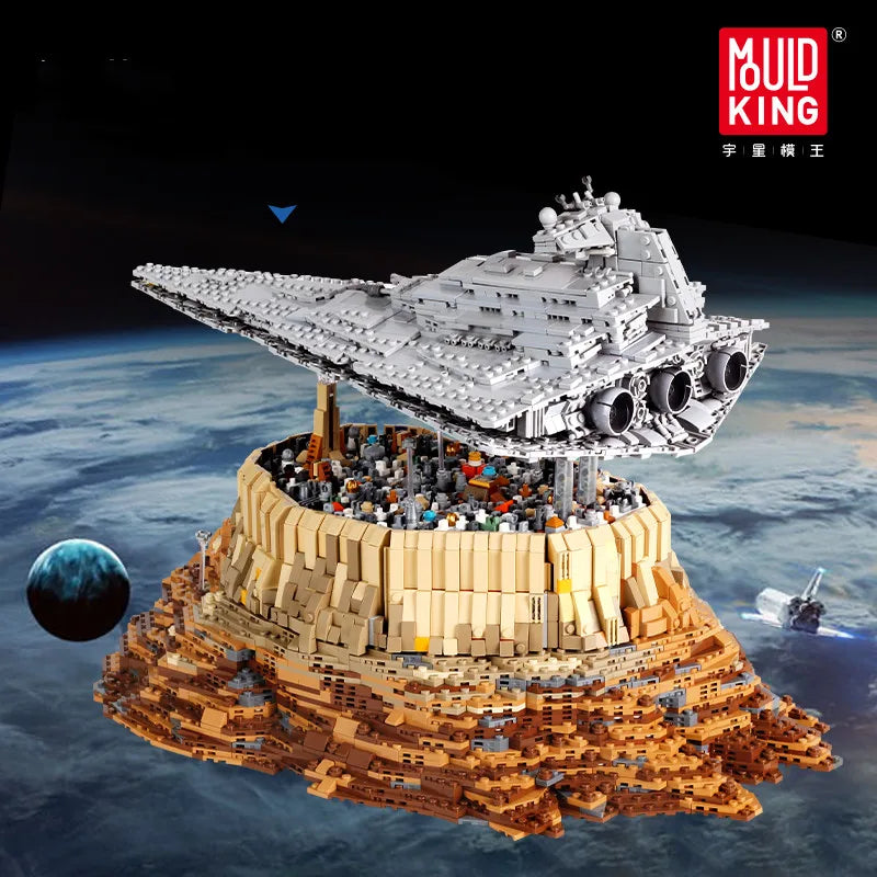 MOULD KING MOC Star Destroyer Cruise Starship The Empire Over Jedha City Model Sets Building Block Brick Toys For Kids Gifts