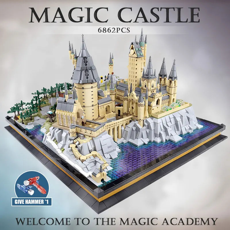 Mould King 22004 Movie Castle Compatible With Magic School of Witchcraft and Wizardry Model Building Blocks Kid Christmas Gift