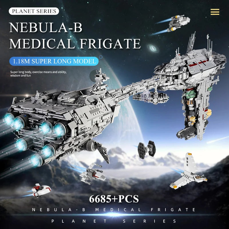 Mould King 21001 Star Space Warship Nebulon Model B Medical Frigate Starfighters Building Blocks Boys Toys for Children Gift