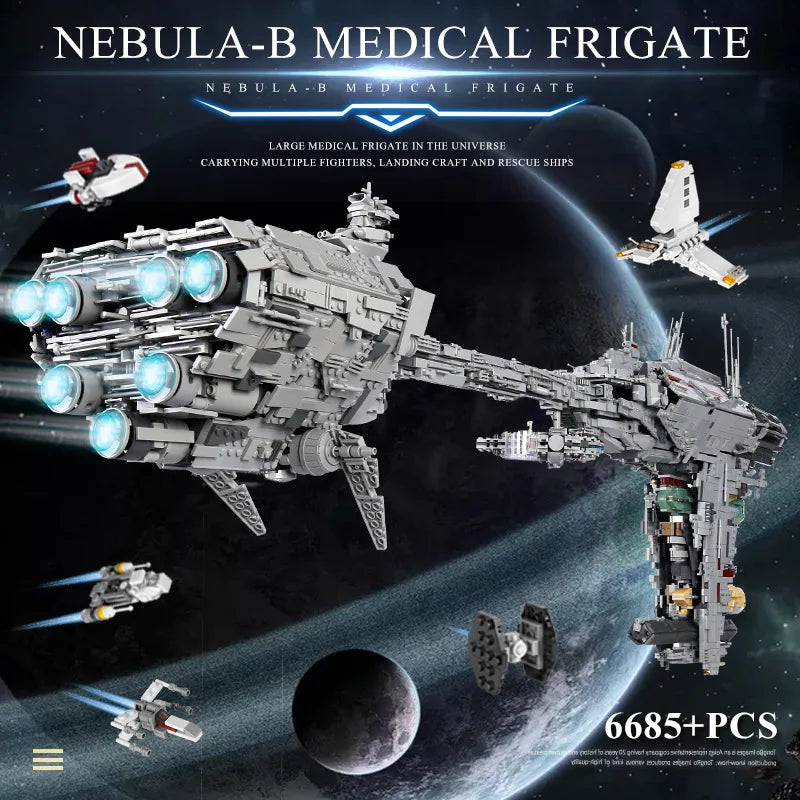 Mould King 21001 Star Space Warship Nebulon Model B Medical Frigate Starfighters Building Blocks Boys Toys for Children Gift