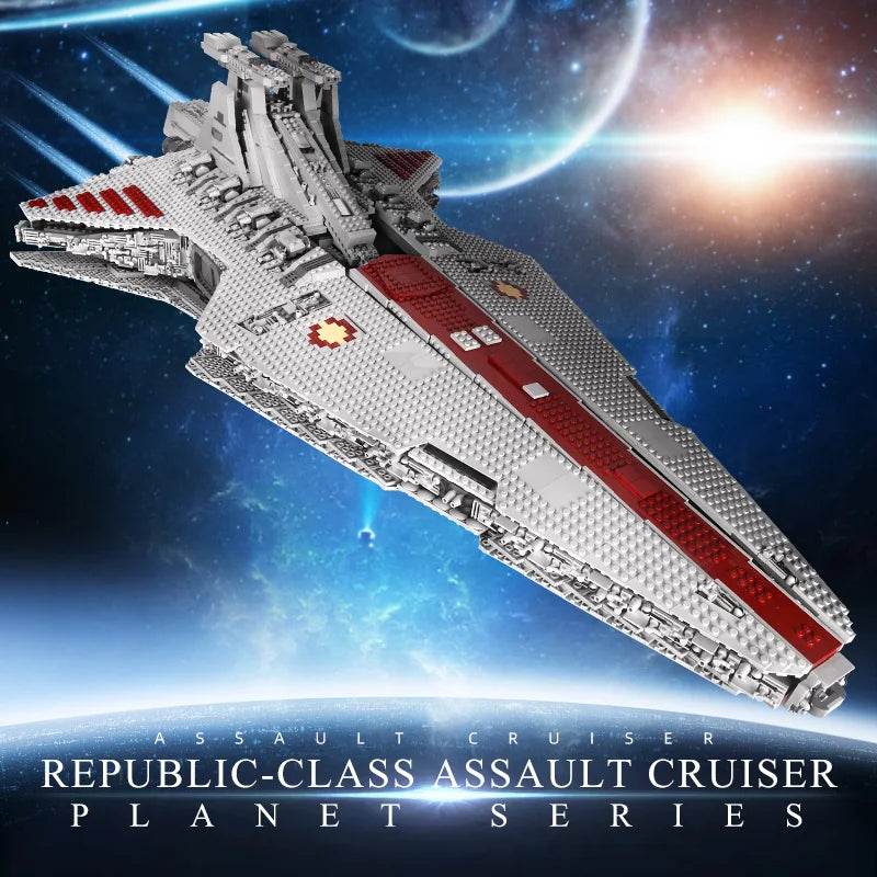 MOULD KING 21005 Starship Toy MOC-0694 Venator-class Republic Attack Cruiser Building Construction Toy for Kids Christmas Gift