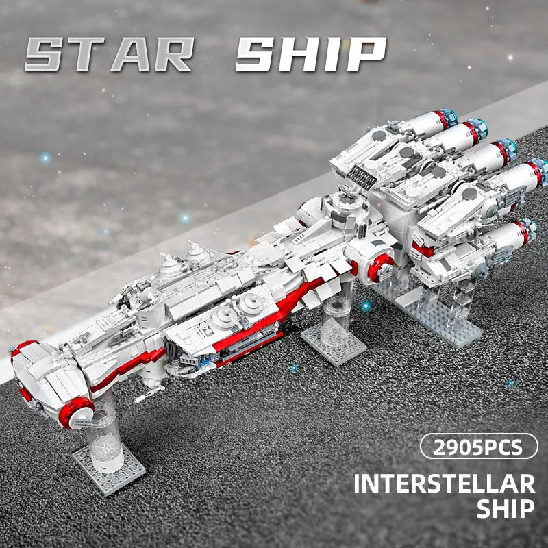 MOULD KING 21003 MOC-10308 Mortesv's CR-90 Corellian Corvette Blockade Runner Tantive IV Model Building Blocks Toy for Children