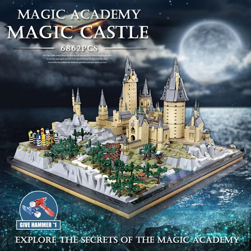 Mould King 22004 Movie Castle Compatible With Magic School of Witchcraft and Wizardry Model Building Blocks Kid Christmas Gift