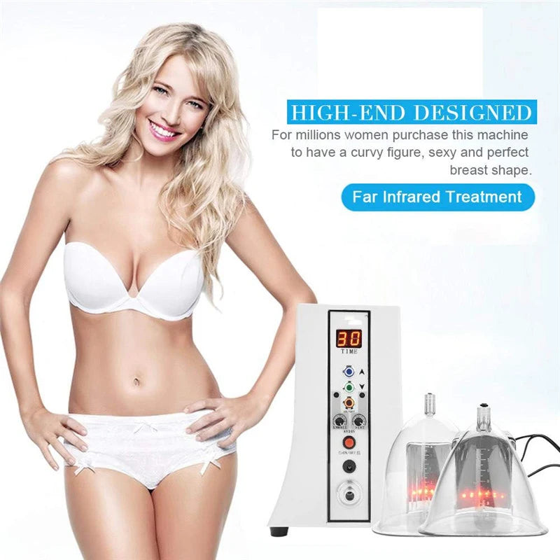 Vacuum Therapy Machine For Buttocks With Vibration Cups Liftup Breast Pump Massager Facial Body Lymphatic Drainage