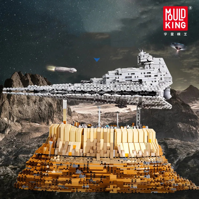 MOULD KING MOC Star Destroyer Cruise Starship The Empire Over Jedha City Model Sets Building Block Brick Toys For Kids Gifts