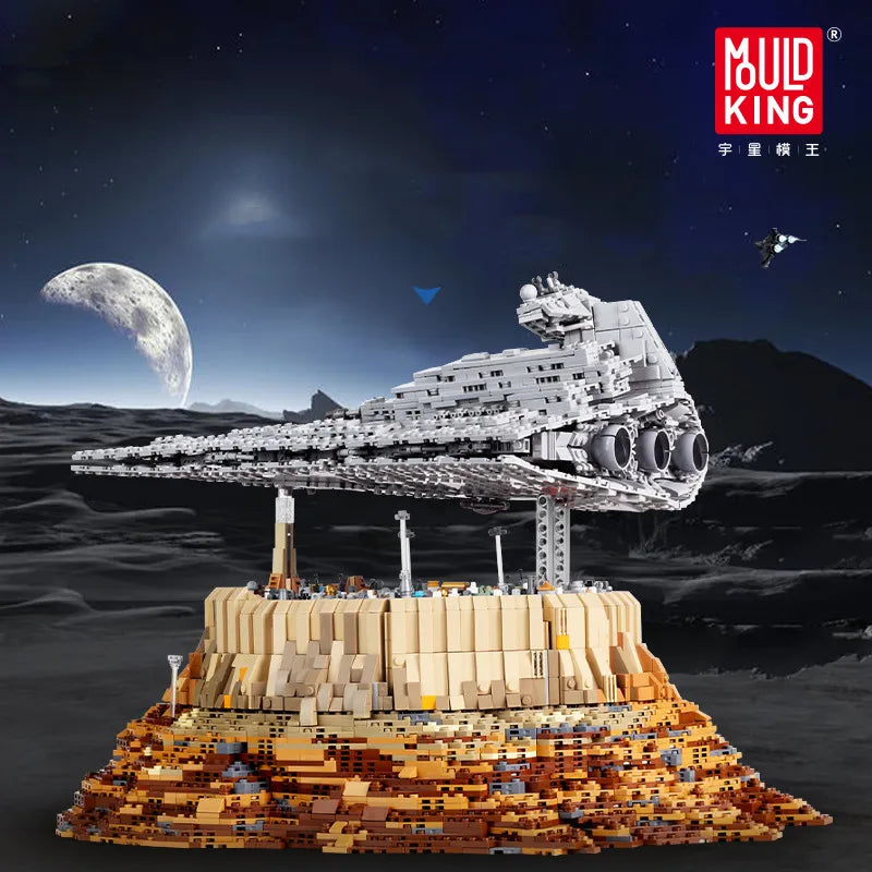 MOULD KING MOC Star Destroyer Cruise Starship The Empire Over Jedha City Model Sets Building Block Brick Toys For Kids Gifts