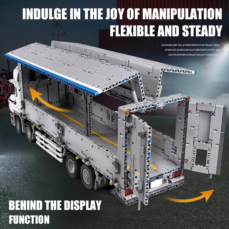 Mould King Technical Wing Body Container Truck MOC 1389 Building Blocks Electric RC Car Bricks Construction Toys for Boys