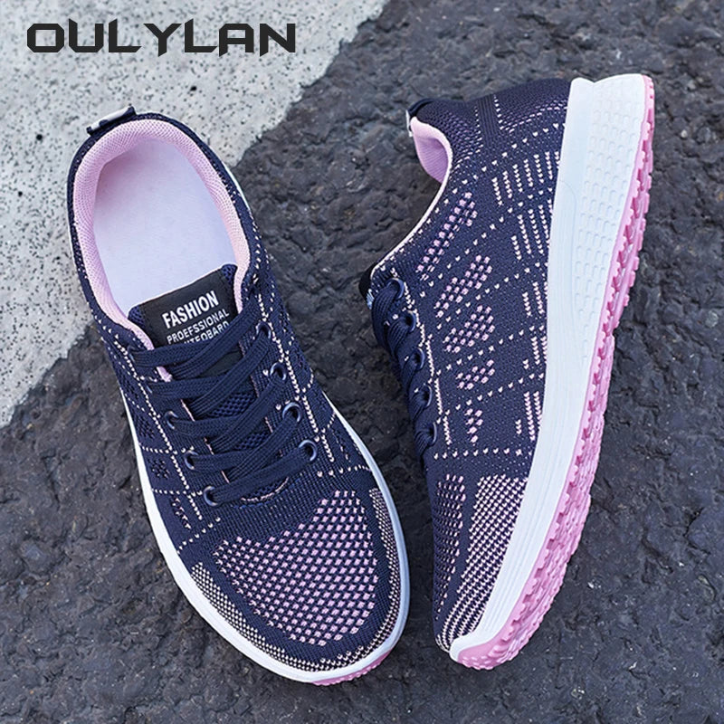 Women Casual Shoes Fashion Breathable Walking Sneakers Mesh Flat Shoes for Woman White Tenis Feminino Female Running Shoes