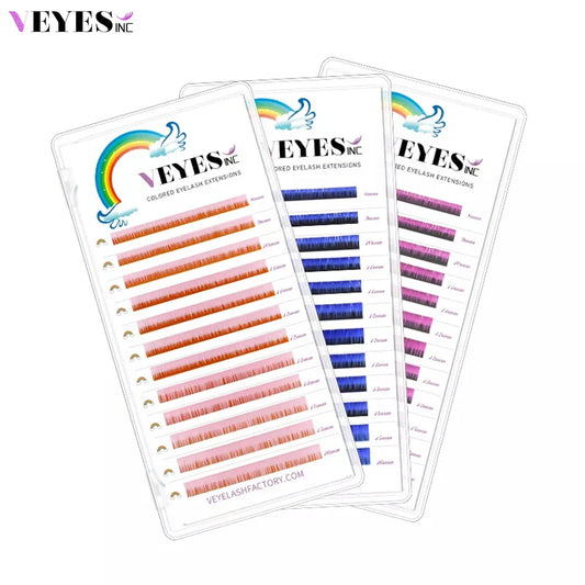 Veyes Inc Colored Eyelash Extensions Veyelash 0.07 Soft 9-16MM Color False Lashes Faux Mink Individual Volume Lashes Extensions