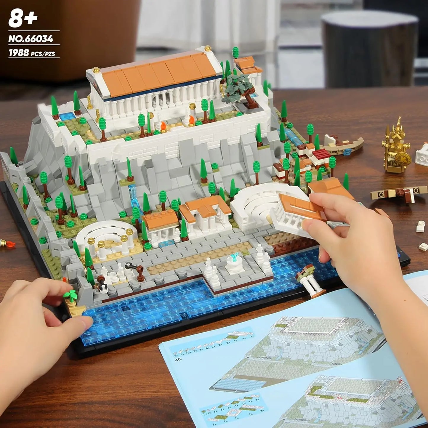 Creative Expert Modular Buildings MOC WGC 66034 Acropolls In Athens Model 1988PCS Building Blocks Brick Puzzle Toys for Gift