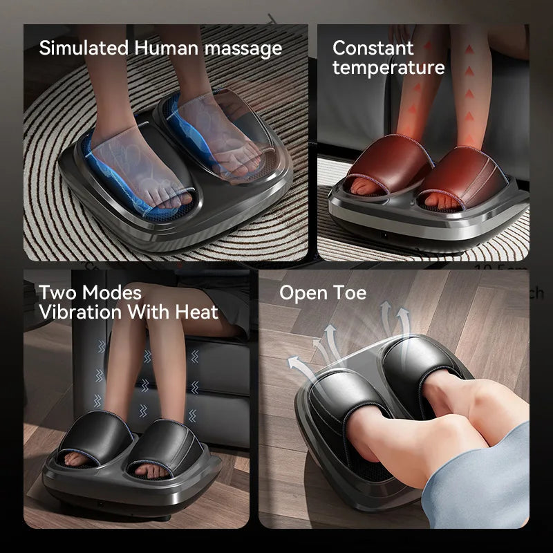 Smart Foot Massager Machine with Heat Shiatsu Deep Kneading Rolling Airbags Squeezing Massage for Circulation Gift for Men Women