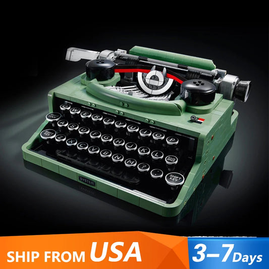 Ideas MOC Retro Typewriter Keyboard Writing Machine Model 2079PCS Building Blocks Brick Puzzle Toys for Adult Kids BirthdayGift