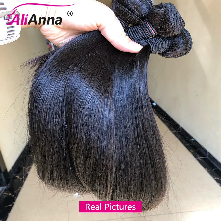 Straight Human Hair Bundles Raw Hair Bundles 100% Human Hair Extensions Natural Black Brazilian Hair Weave Bundles Fast Shipping