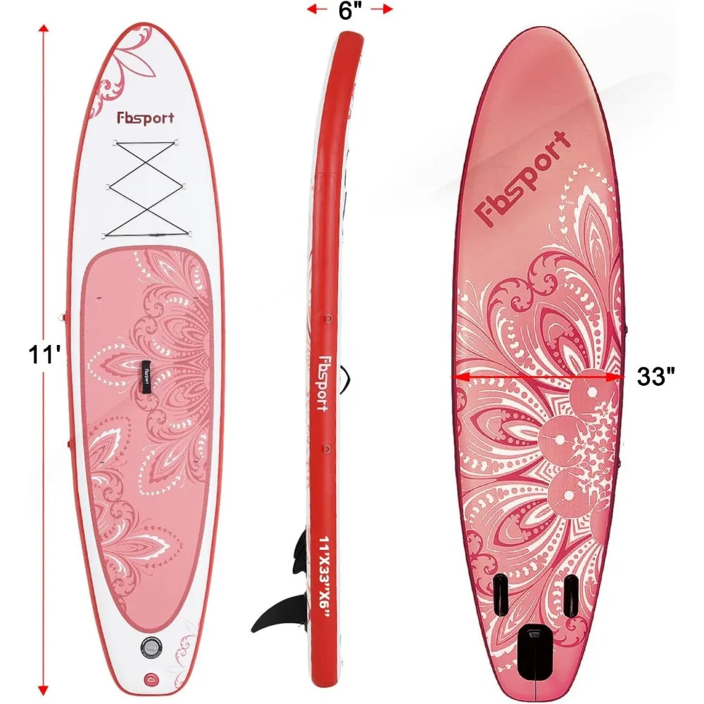 11' Premium Stand Up Paddle Board, Yoga Board with Durable SUP Accessories & Carry Bag | Wide Stance, Surf Control