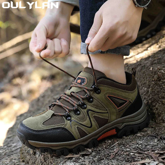 Oulylan Climbing Shoes Breathable Men Hiking Shoes Outdoor Hiking Boots Non Slip Men's Trekking Shoes Tactical Military for Men