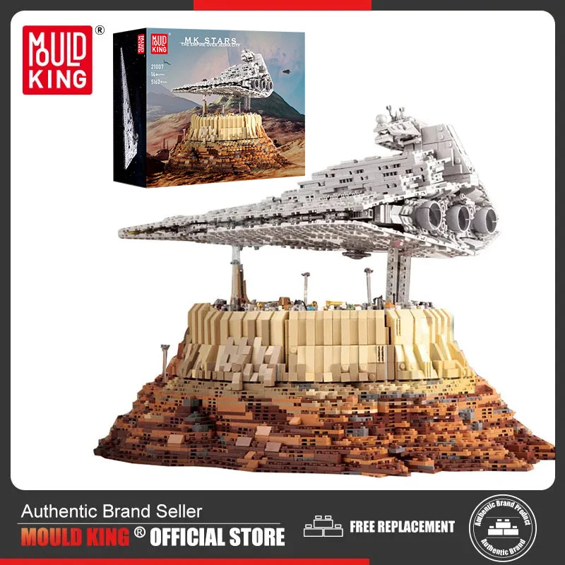 MOULD KING MOC Star Destroyer Cruise Starship The Empire Over Jedha City Model Sets Building Block Brick Toys For Kids Gifts