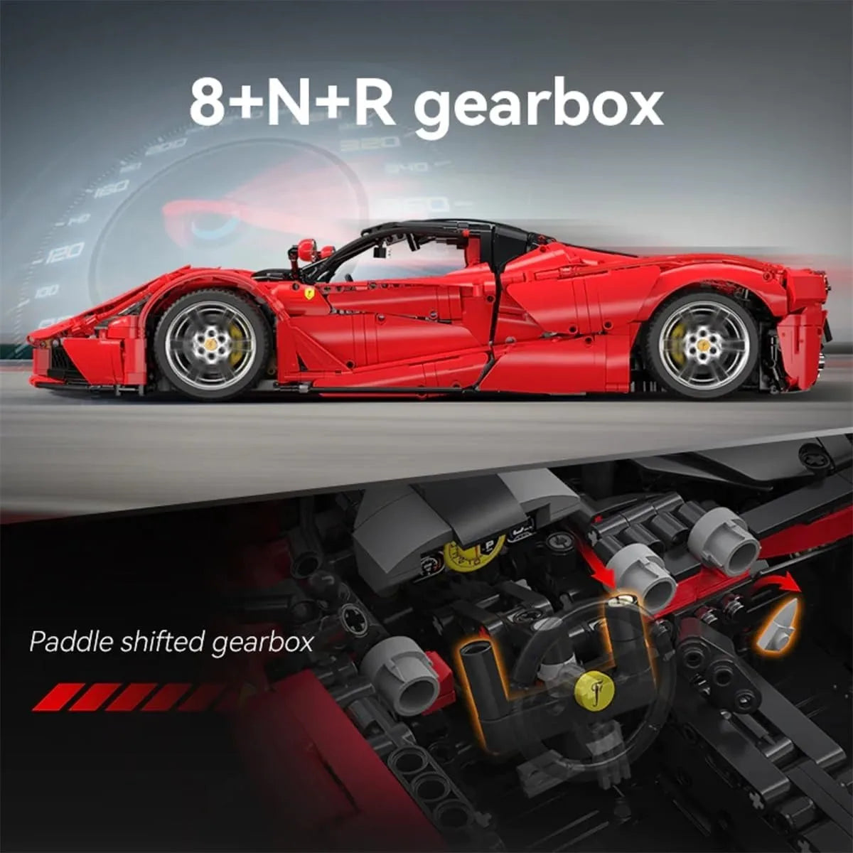 Technical MOC Hypercar Red Racing Car Sportscar Supercar Vehicle Butterfly Door Model 4739PCS Building Blocks Brick Toys Gift