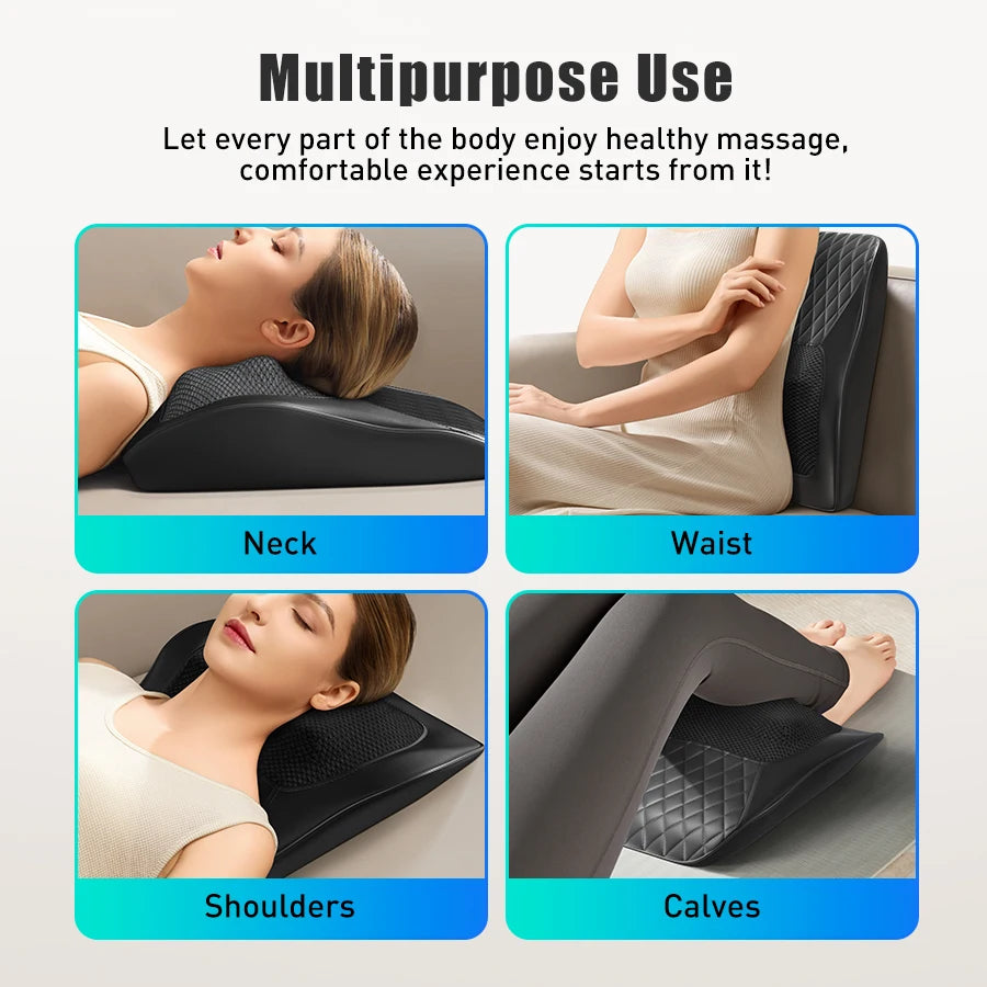 Back Massager Neck Massager with Heat 3D Kneading Massage Pillow for Relax Neck Back Shoulder Legs Gifts for Men Women Mom Dad