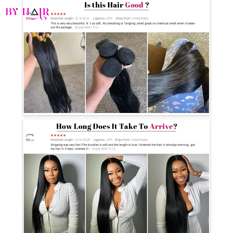 Peruvian Hair Bundles Straight Human Hair Bundles 100% Raw Hair Bundles Remy Hair Extensions For Women Weave 10-40 Inch Tissage