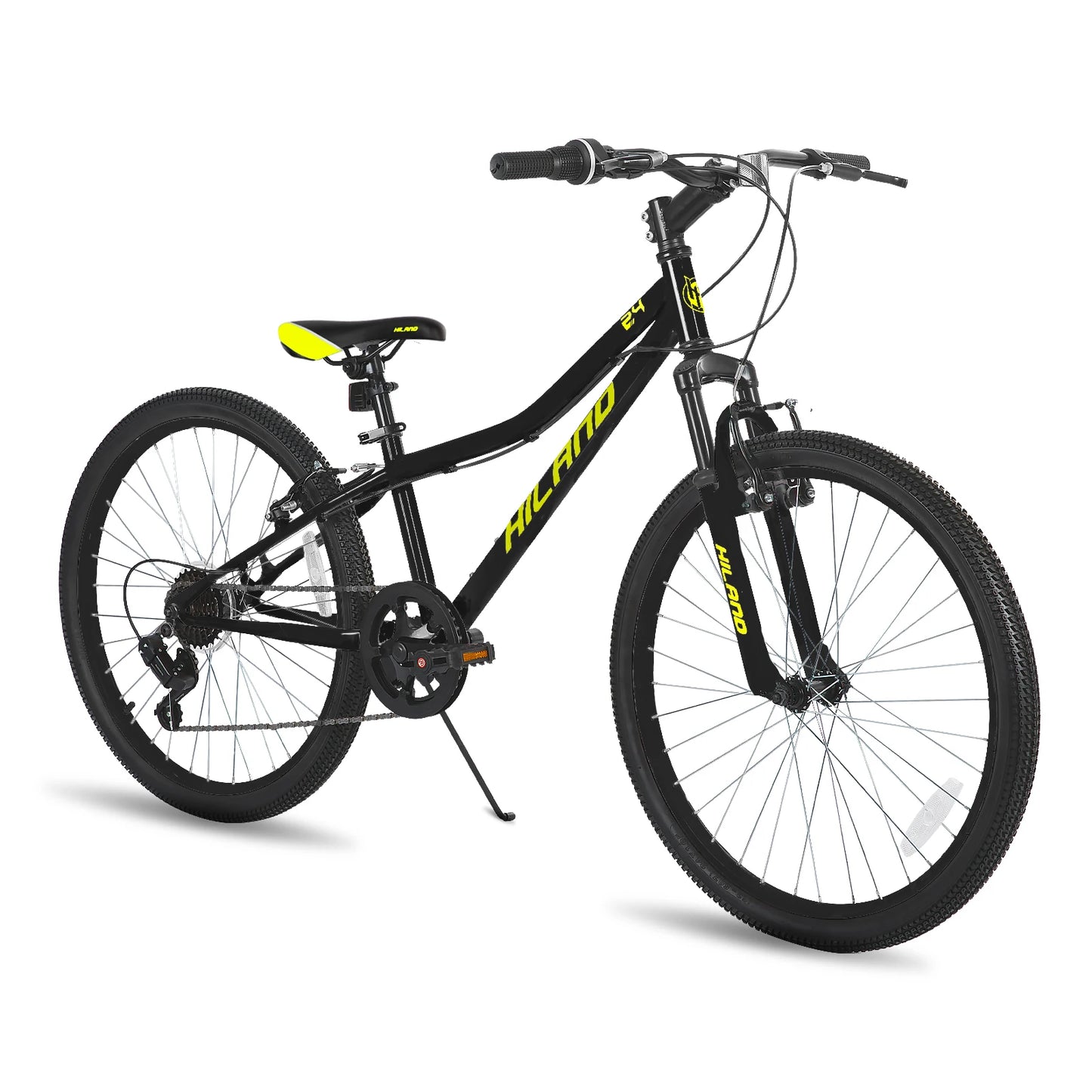 Hiland  24 Inch Mountain Bike for Kids Age 7,Front Suspension Fork Kids' Bicycles for Boys Girls Multiple Colors