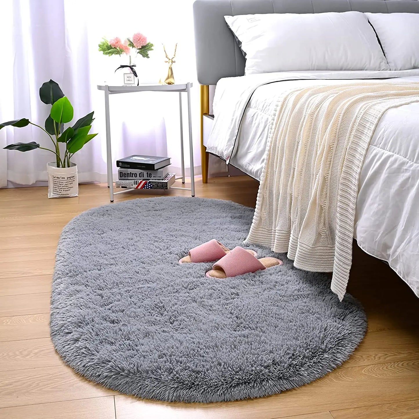 NOAHAS  Luxury Velvet Fluffy Carpet Soft Children Rugs Room Mat Modern Shaggy Area Rug for Bedroom Bedside Home Decor