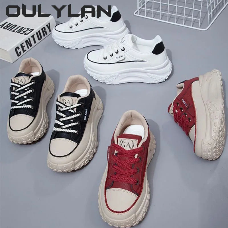 Oulylan New Retro Women Shoes Spring Platform Shoes Casual Sneakers Versatile Fashion Designer Shoes High Quality Women Sneakers