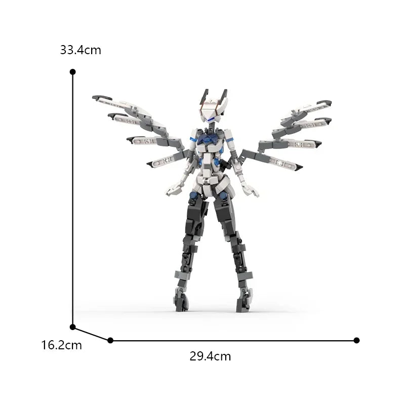 303PCS Birdy Girl Robot Mobile Suit Girl Bricks Blocks Child Kid Toys Birdy Bunnyed Angeled Female Robot for Children Gifts