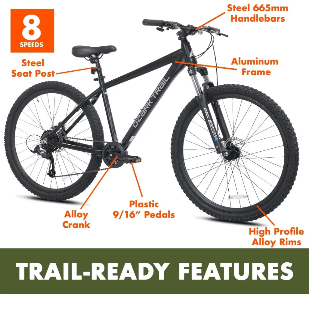 2024 New 27.5" Vibe Mountain Bike, Medium Frame, Black, Adult, Unisex