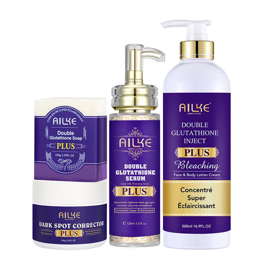 AILKE Glutathione PLUS Skin Care Set, Advanced Lightening Lotion, Moisturizes softens skin, Skin Glowing Range for Men Women