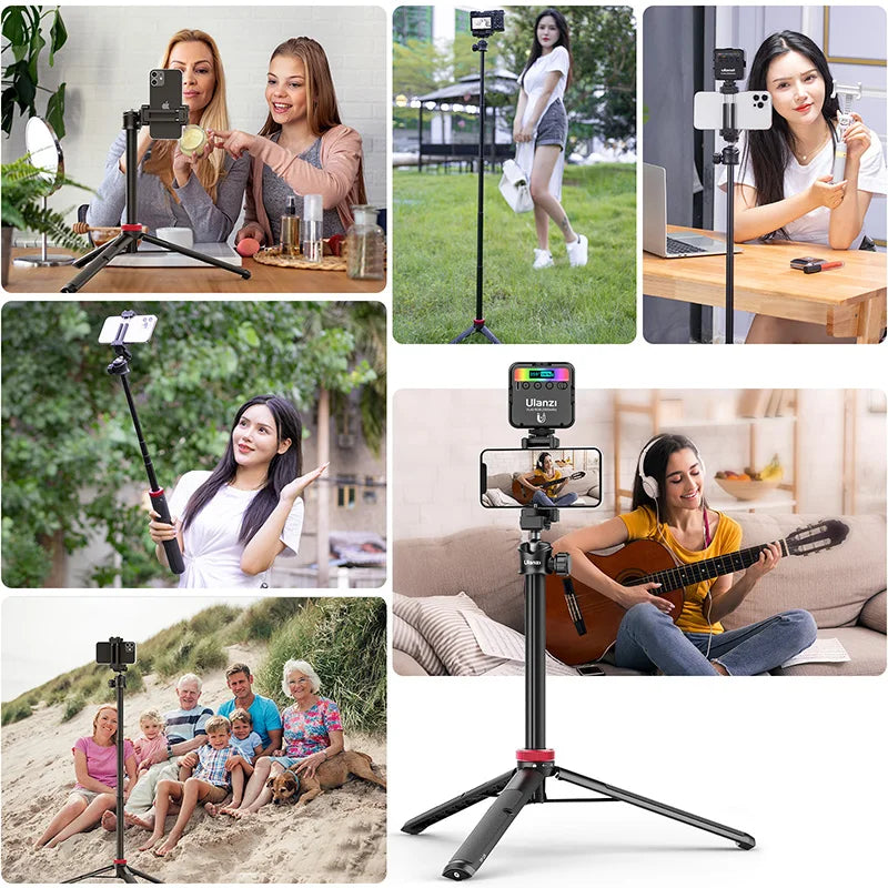 VIJIM Ulanzi MT-44 Extendable Vlog Livebroadcast Tripod Stand with Phone Mount Holder 42Inch for DSlR SLR Camera GoproSmartphone