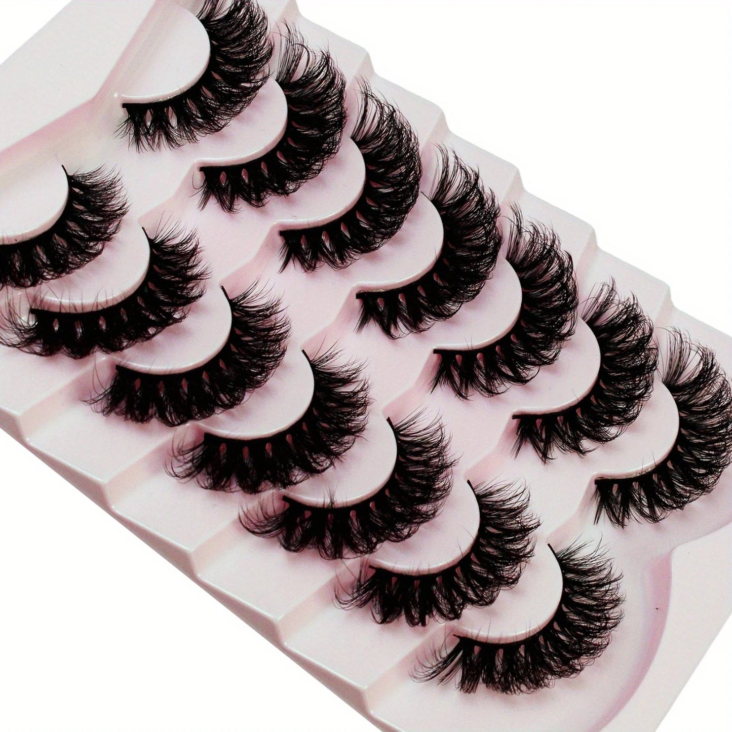 3Boxes(21Pairs) False Eyelashes Wispy Lashes Natural Look Fake Eyelashes Cat Eye Lashes Faux Mink Fluffy Strip False Lashes Pack