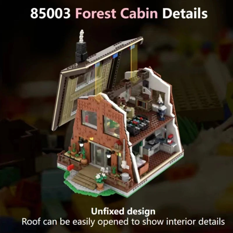 Creative Expert Modular Buildings MOC 85003 Forest Cabin House Model 2000PCS Building Blocks Brick Puzzle Toys Adult Kids Gift