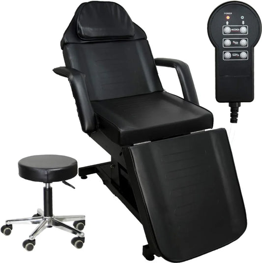 Fully Electric Adjustable Facial Bed/Massage Table (Black) Arms Can Be Quickly and Easily Removed (no Tools Required)