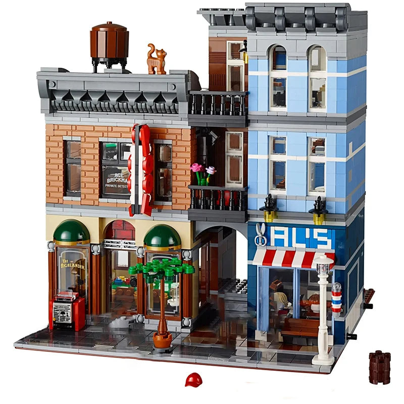 Detective's Office Buildings House Sets,City Apartment Store Model Modular Buildings Blocks Gift for Adults Kids 2262 PCS