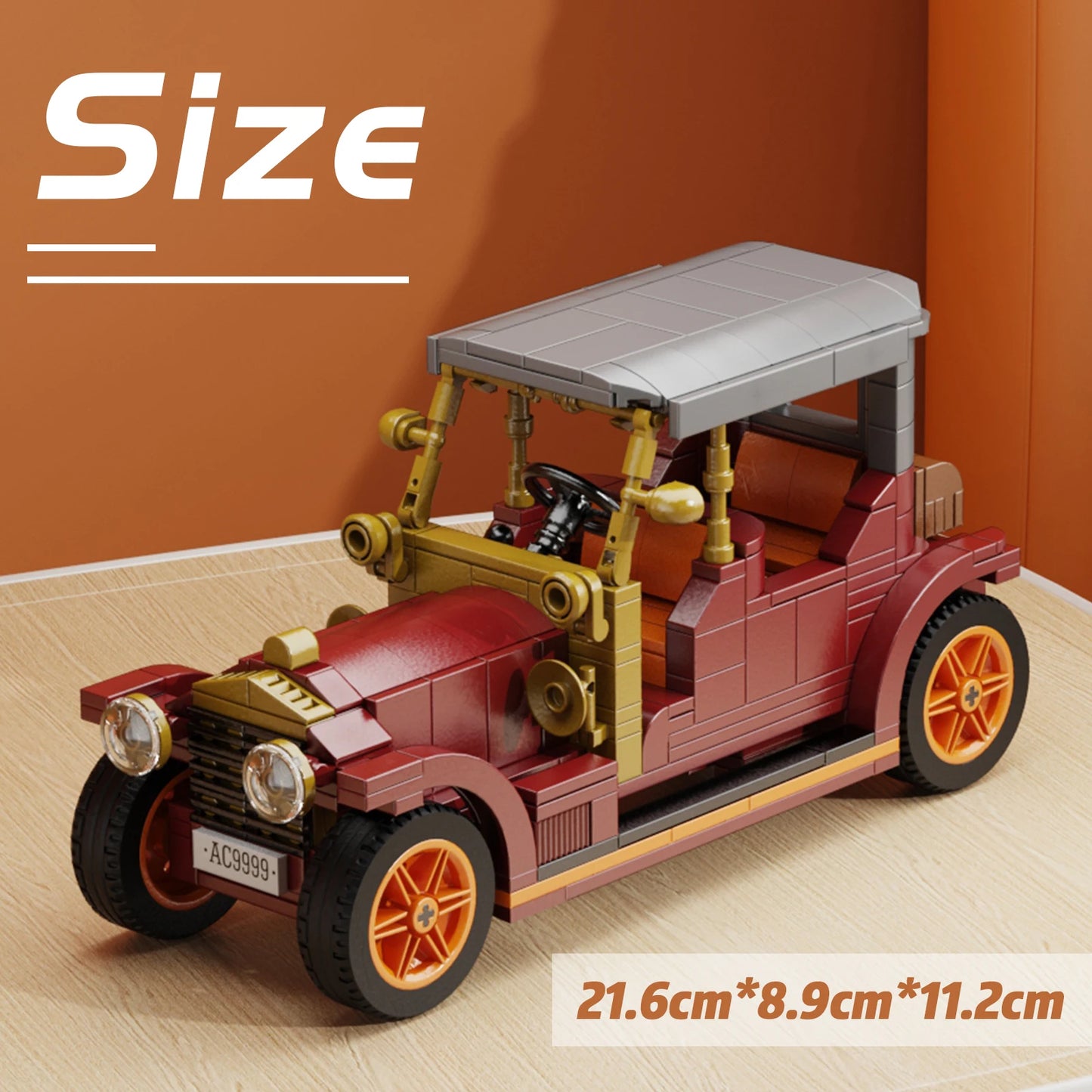 MOC Vintage Cars Model Kit Building Blocks Classic Motorcar High-Tech Retro Vehicle Bricks DIY Idea Toys Children Birthday Gift