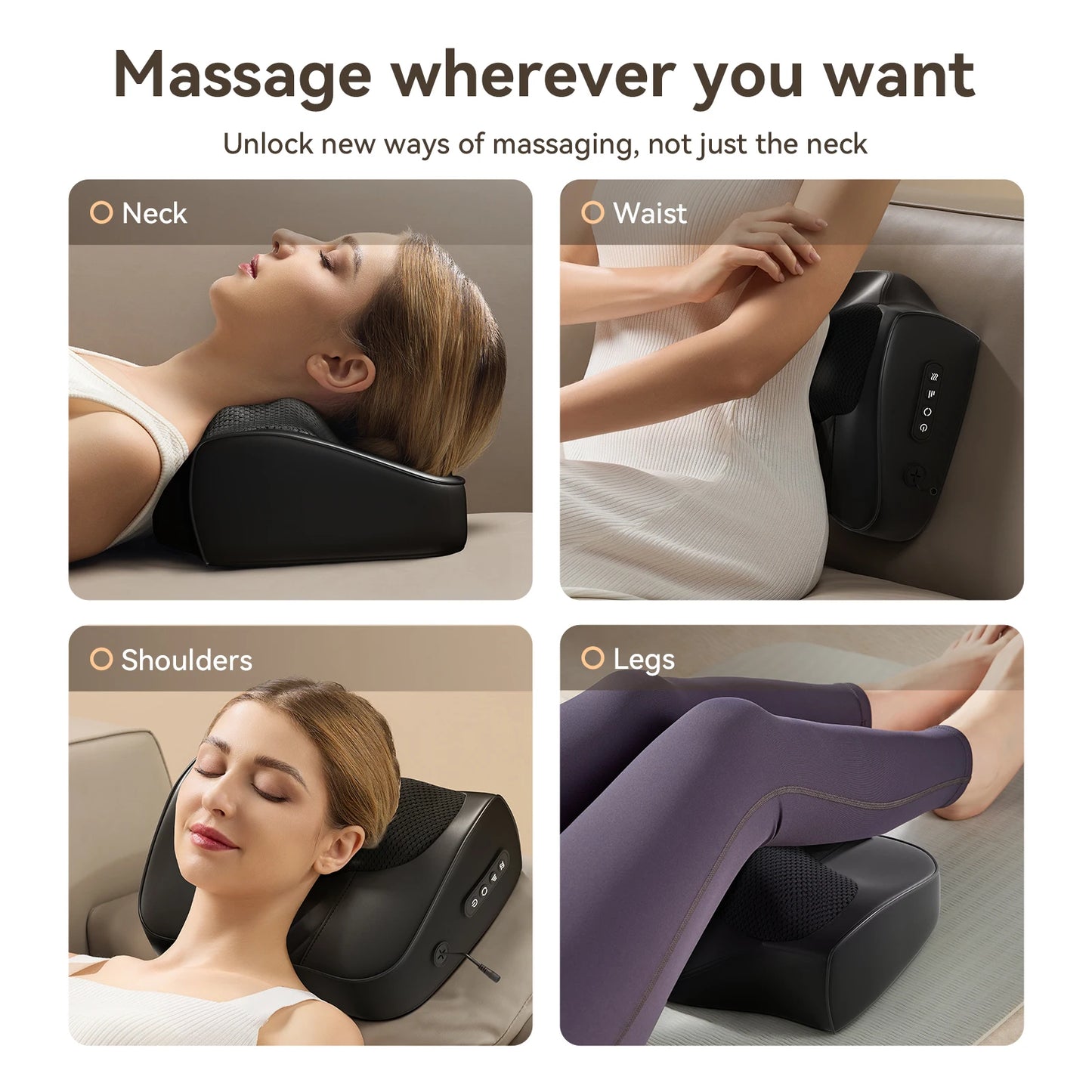 Back Massager Neck Massager with Heat 3D Kneading Massage Pillow for Stress Gifts for Men Women Mom Dad Relax at Home Office Car