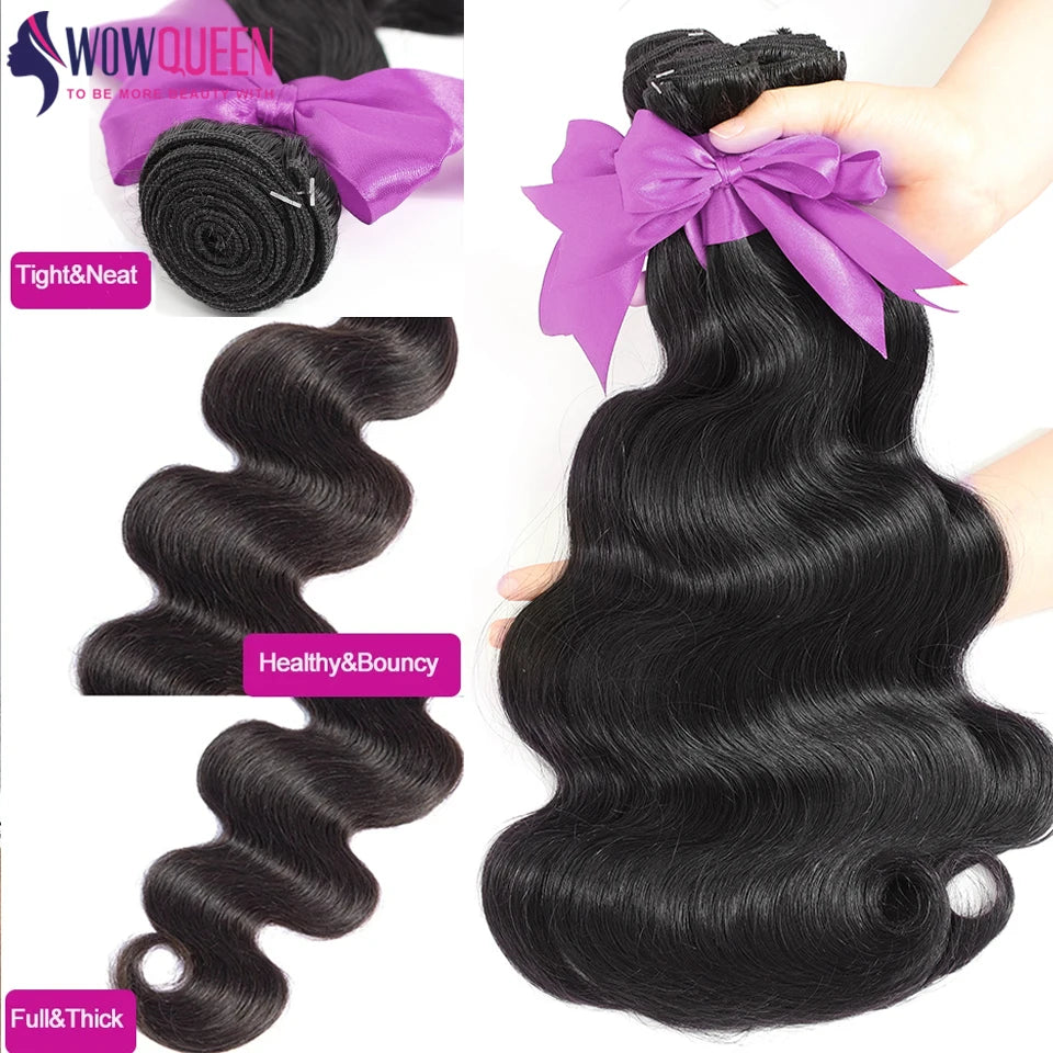 Body Wave Bundles 28 30 32 Inches Remy 100% Human Hair Weave Bundles Peruvian Hair Extensions For Women True To Length 1/3/4 PCS