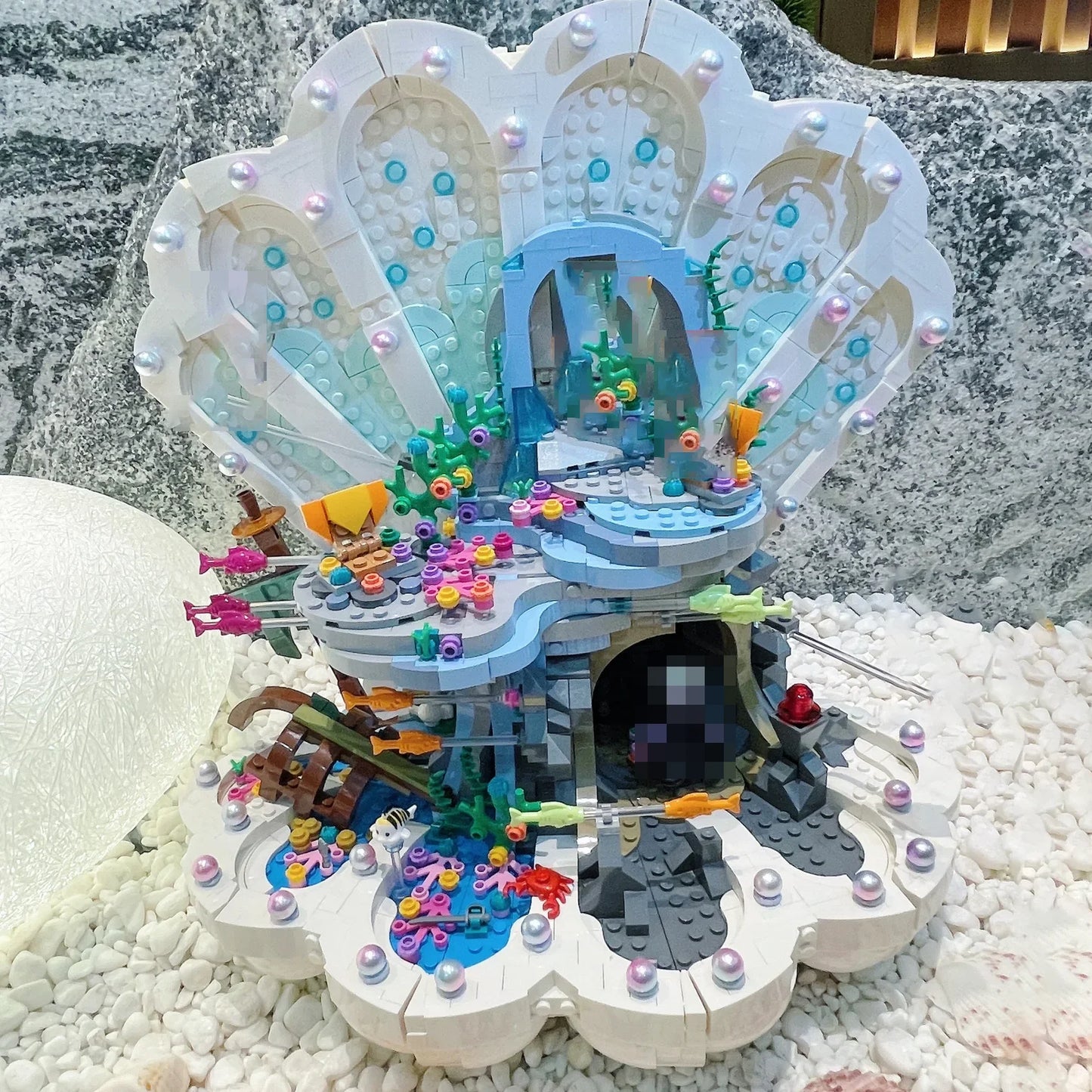 Creative Expert MOC The Little Mermaid Royal Clamshell Model 1808PCS Building Blocks Brick Puzzle Toys for Children Boys Gift