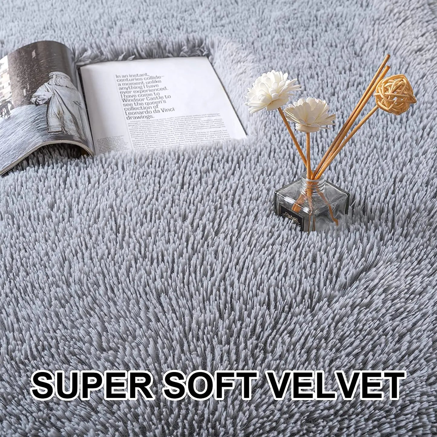 NOAHAS  Luxury Velvet Fluffy Carpet Soft Children Rugs Room Mat Modern Shaggy Area Rug for Bedroom Bedside Home Decor