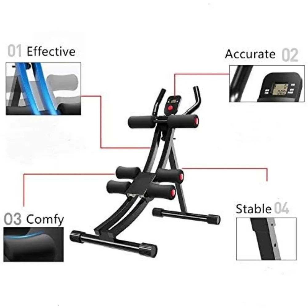 Core & Abdominal Trainers AB Workout Machine Home Gym Strength Training Ab Cruncher Foldable Fitness Equipment